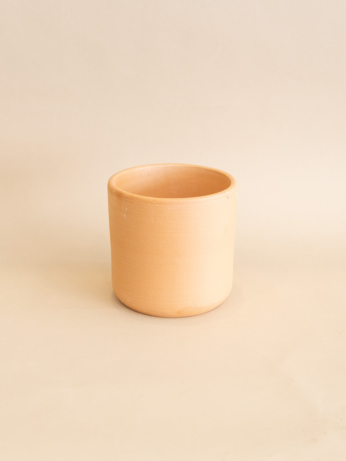 Deep Cylinder Clay Pot & Saucer 6"