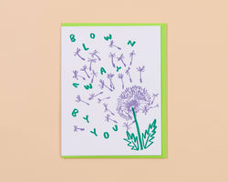 Blown Away Letterpress Greeting Card