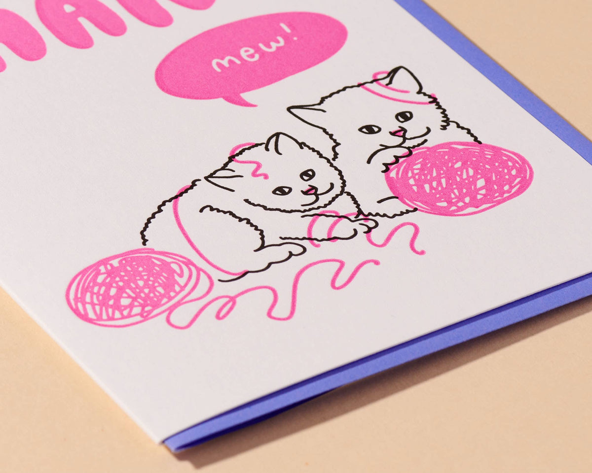 Thank Mew Kitten Letterpress Greeting Card