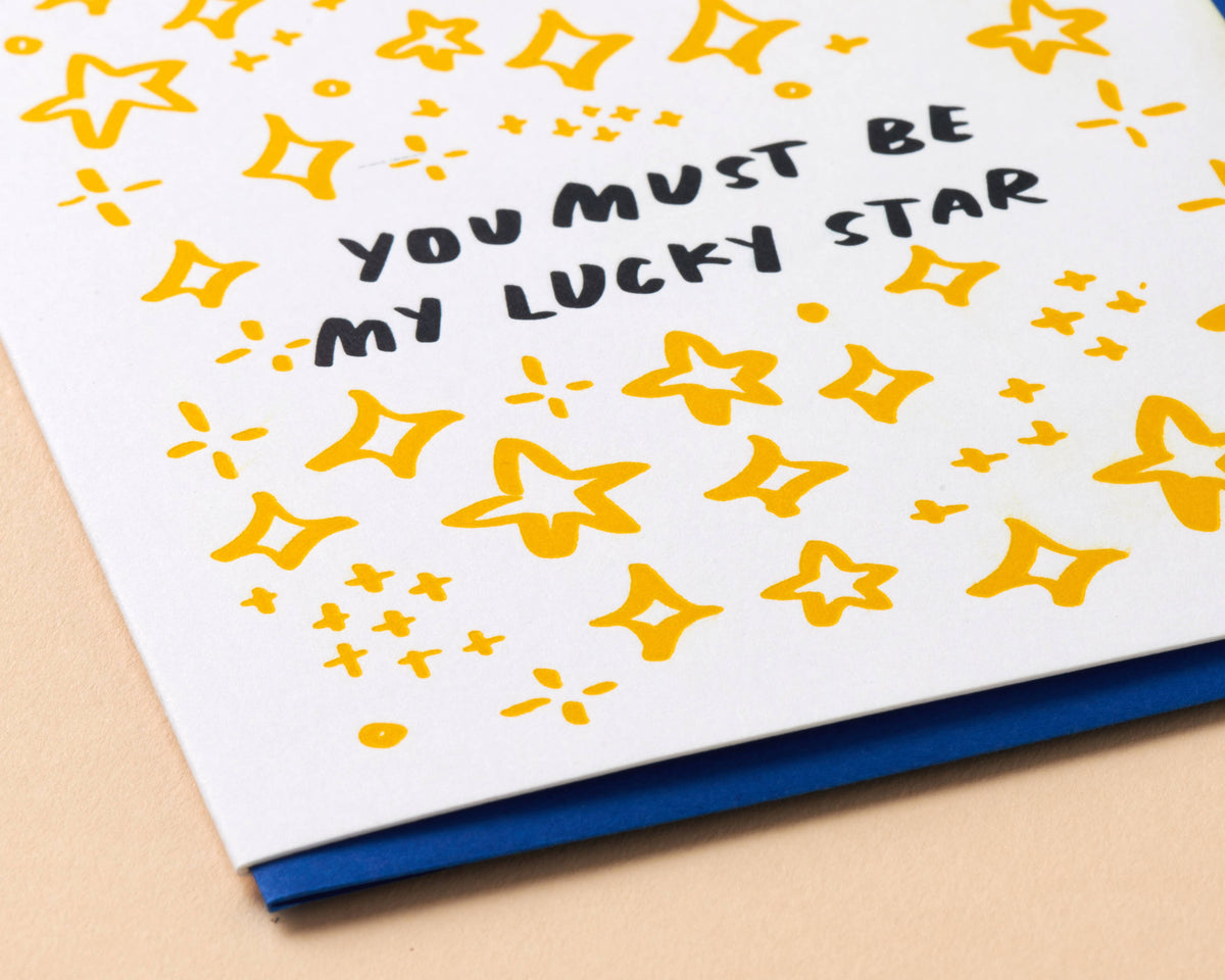 Lucky Star Anniversary Letterpress Greeting Card