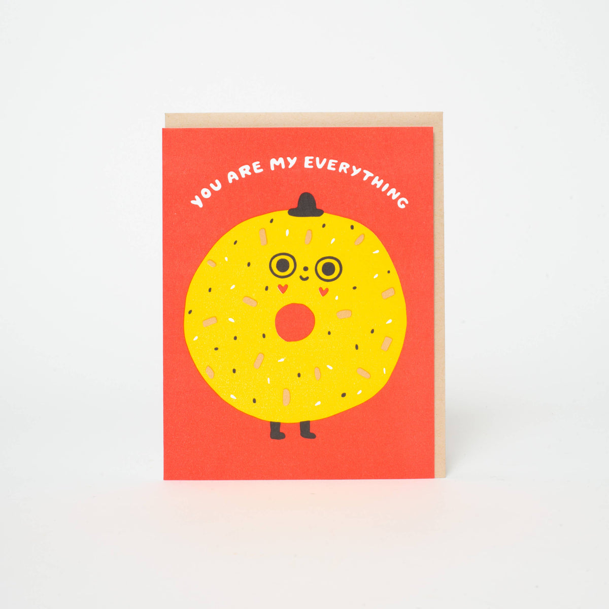You're My Everything Bagel Letterpress Greeting Card