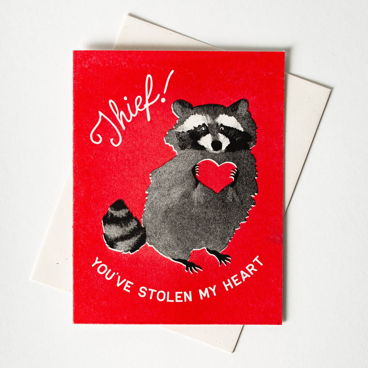 Thief! Raccoon- Risograph Card