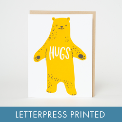 Bear Hugs Letterpress Greeting Card