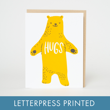 Bear Hugs Letterpress Greeting Card