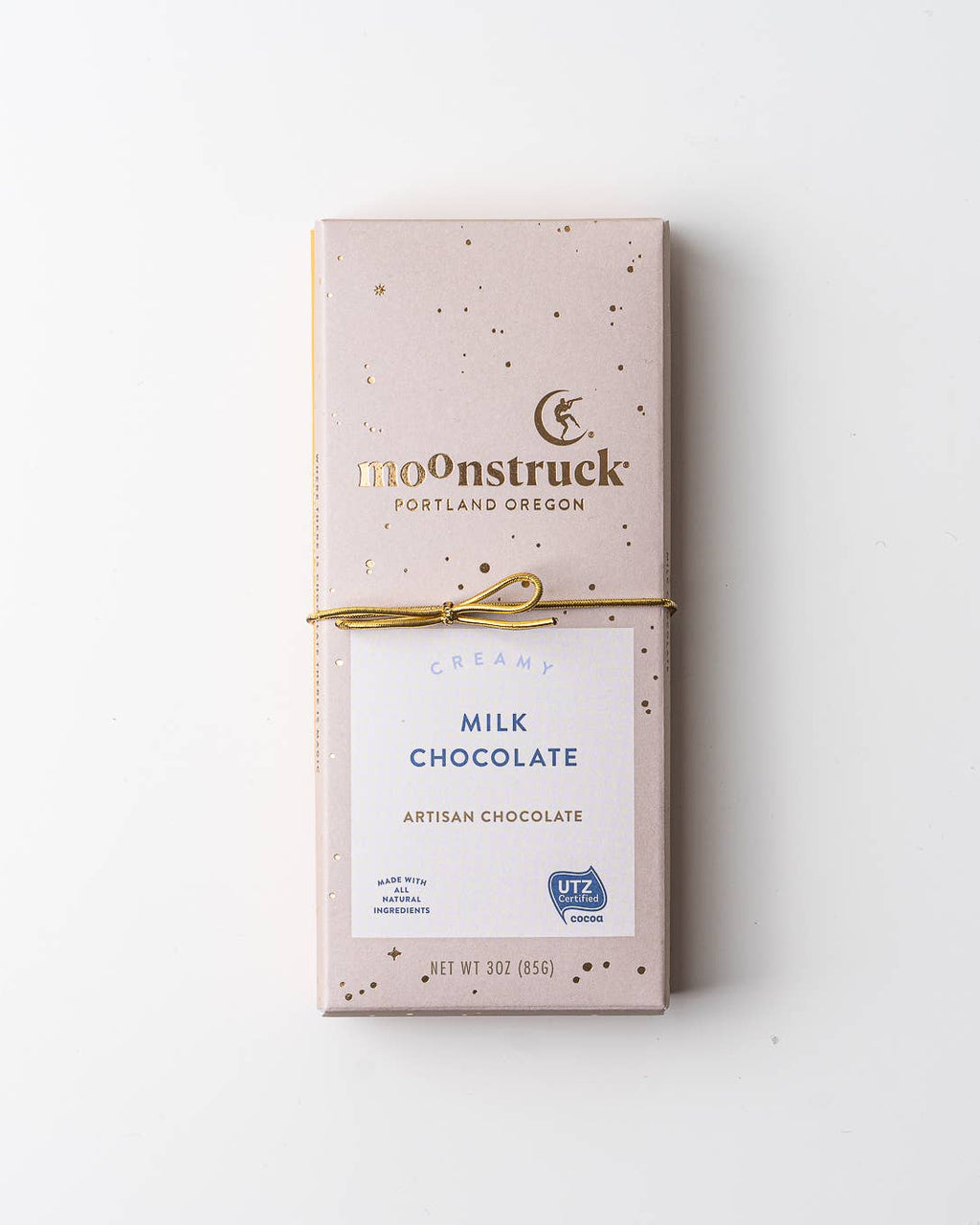 Moonstruck chocolate bar packaging on a white background