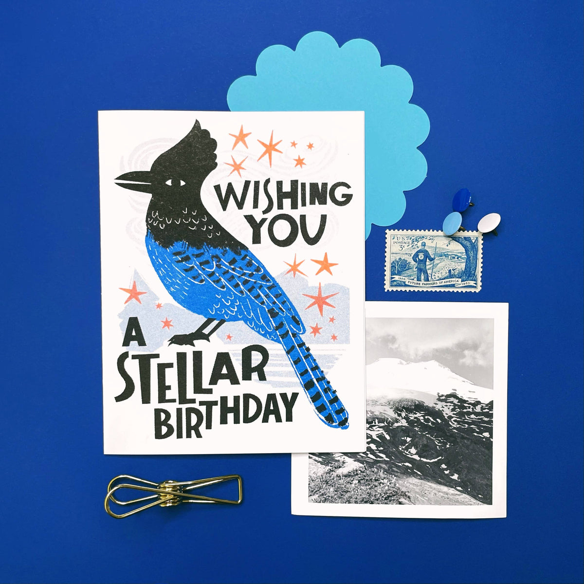 Stellar Birthday - Funny Risograph Greeting Card