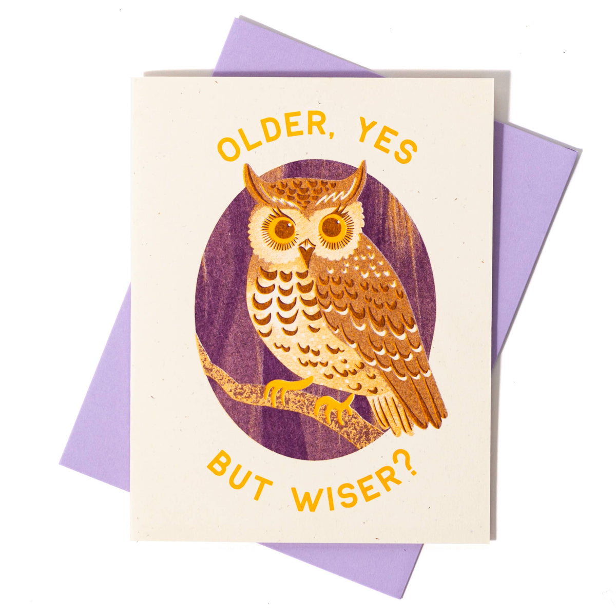 Older Owl - Risograph Birthday Card