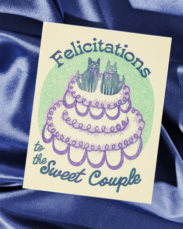 Felicitations to the Sweet Couple - Risograph Wedding Card