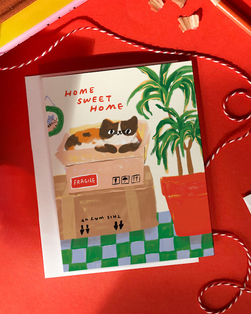 Cat New Home Card