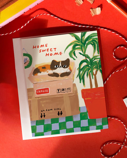 Cat New Home Card