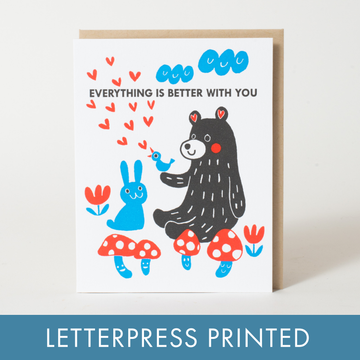 Better With You Letterpress Greeting Card