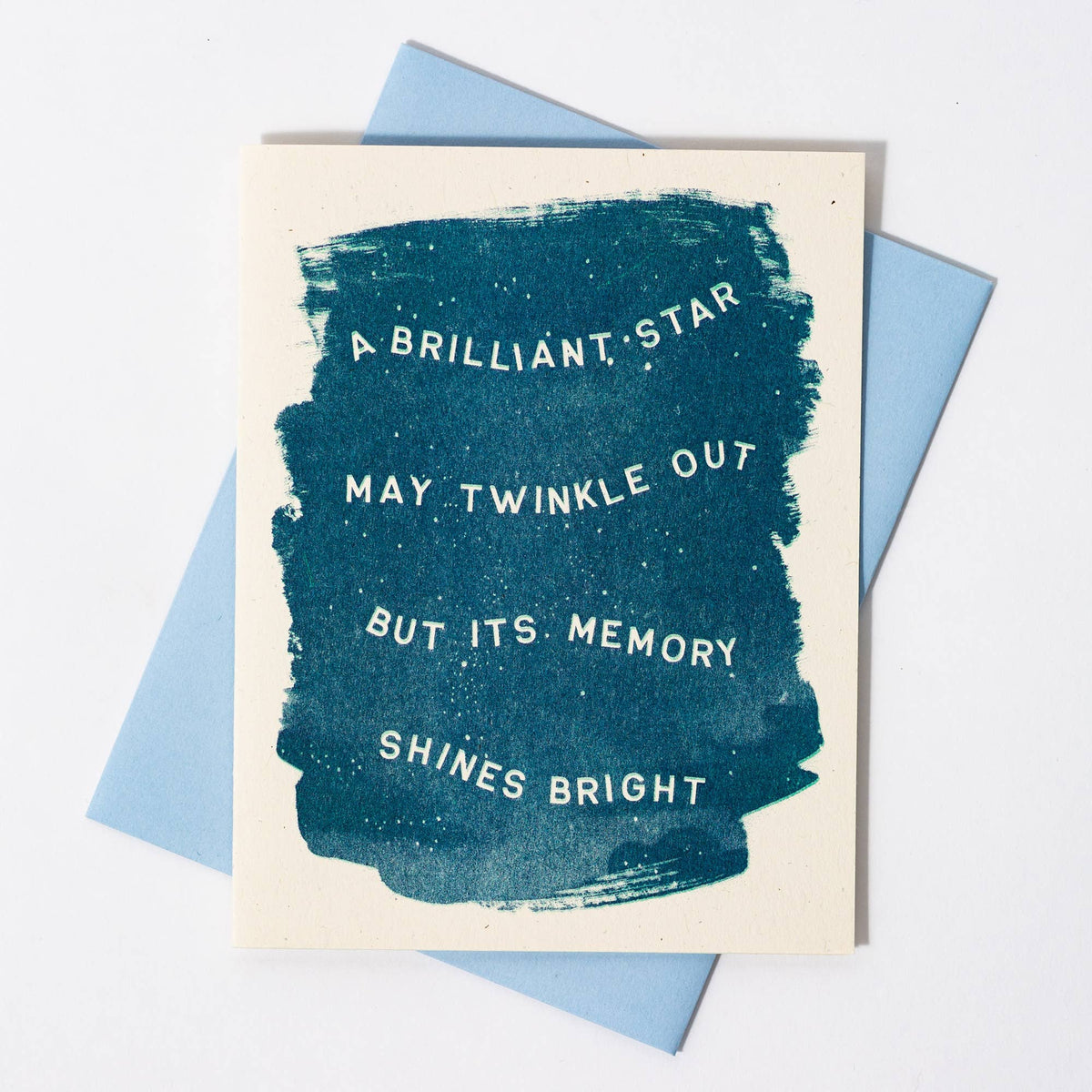 A Brilliant Star May Twinkle Out - Risograph Sympathy Card