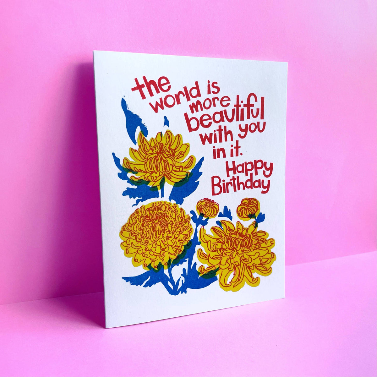 Beautiful Birthday Mums - Letterpress Greeting Card