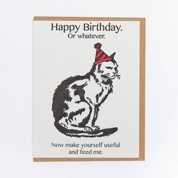 Cranky Cat Birthday Greeting Card
