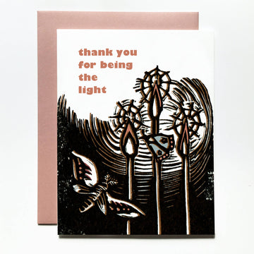 Thank You For Being the Light blank card