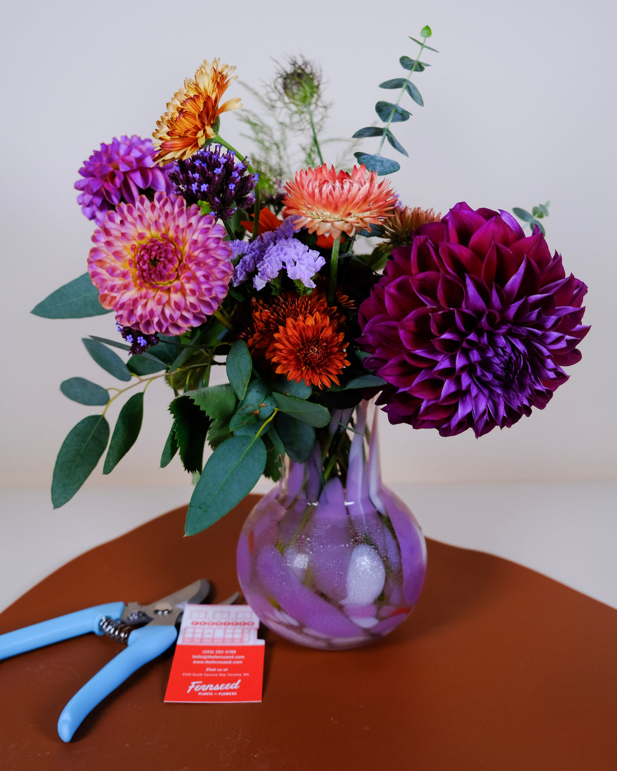 Tacoma Handmade Blown Glass Vase Arrangement, Tall