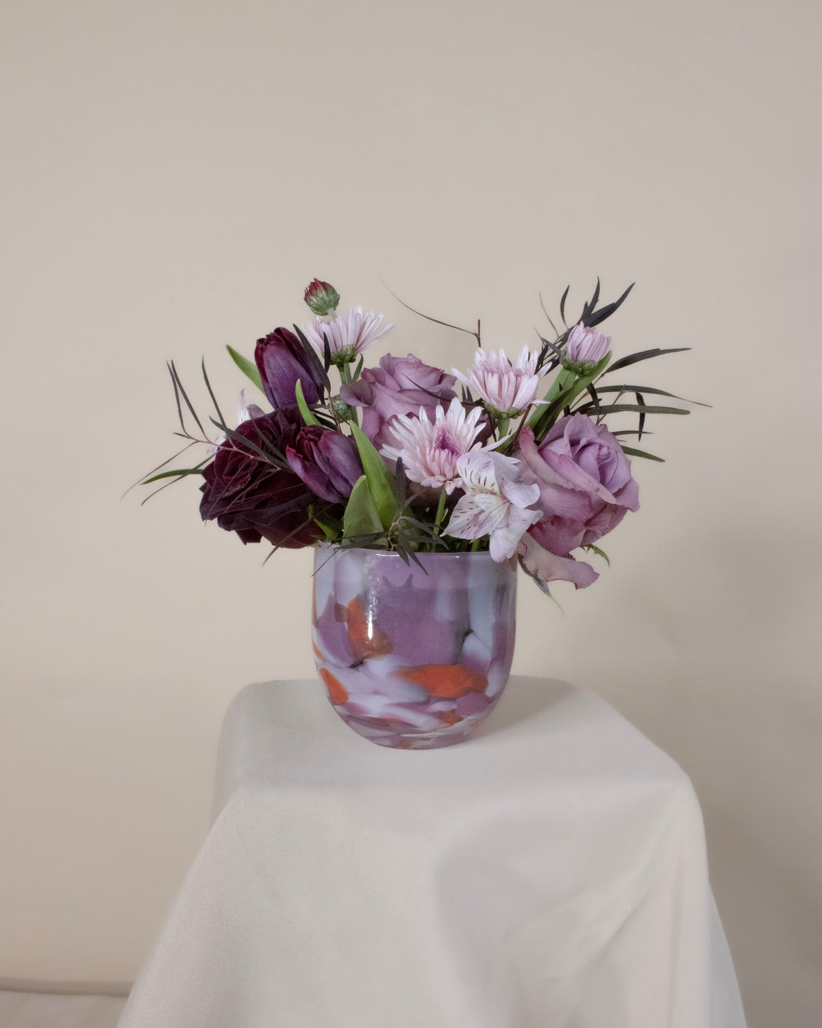 Valentine's Day Handblown Glass Vase Arrangement