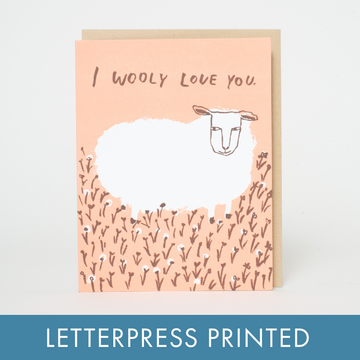 Wooly Love You Sheep Letterpress Greeting Card