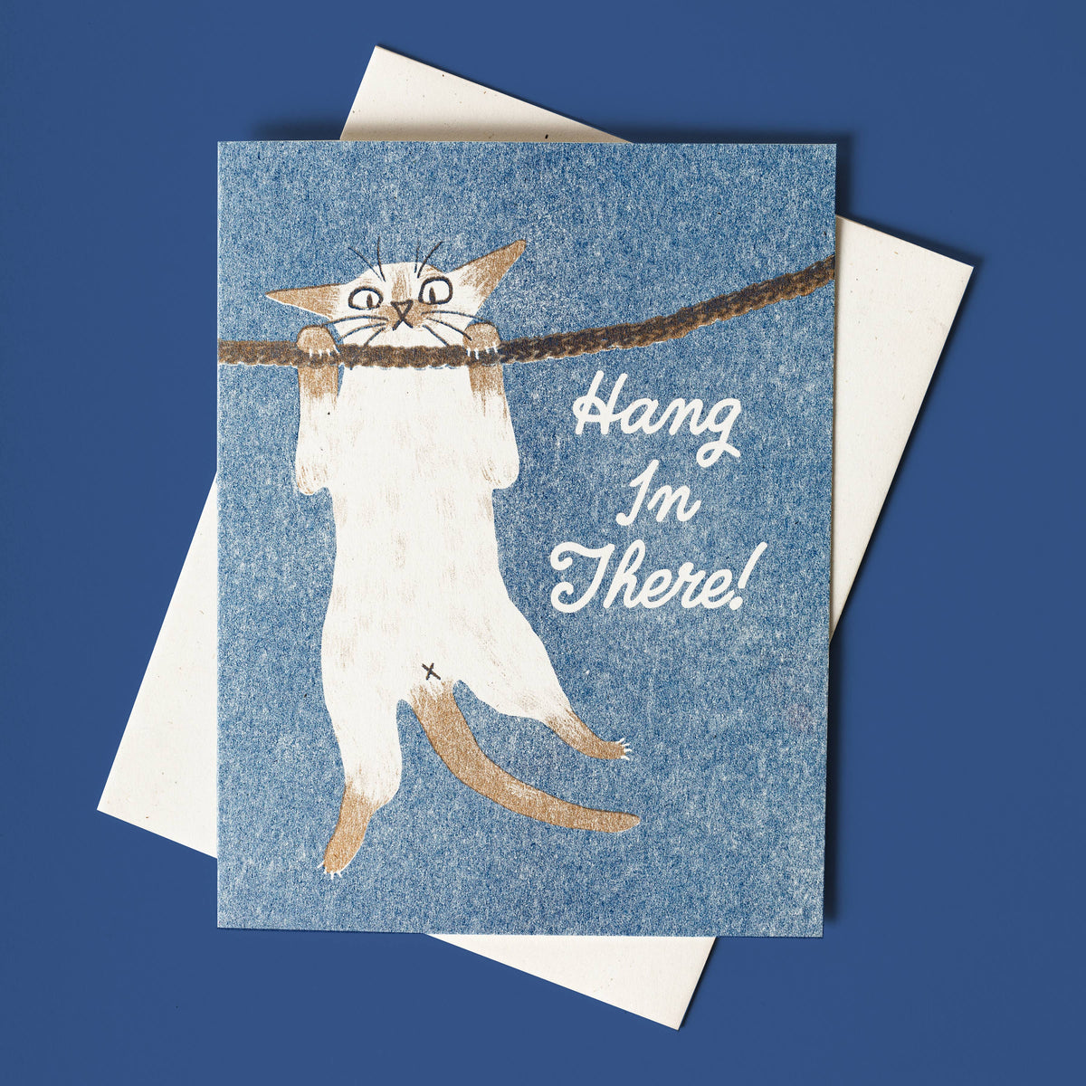 Hang In There! Cat - Risograph Card