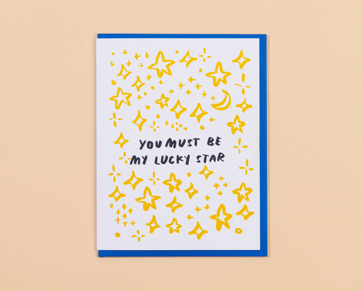 Lucky Star Anniversary Letterpress Greeting Card