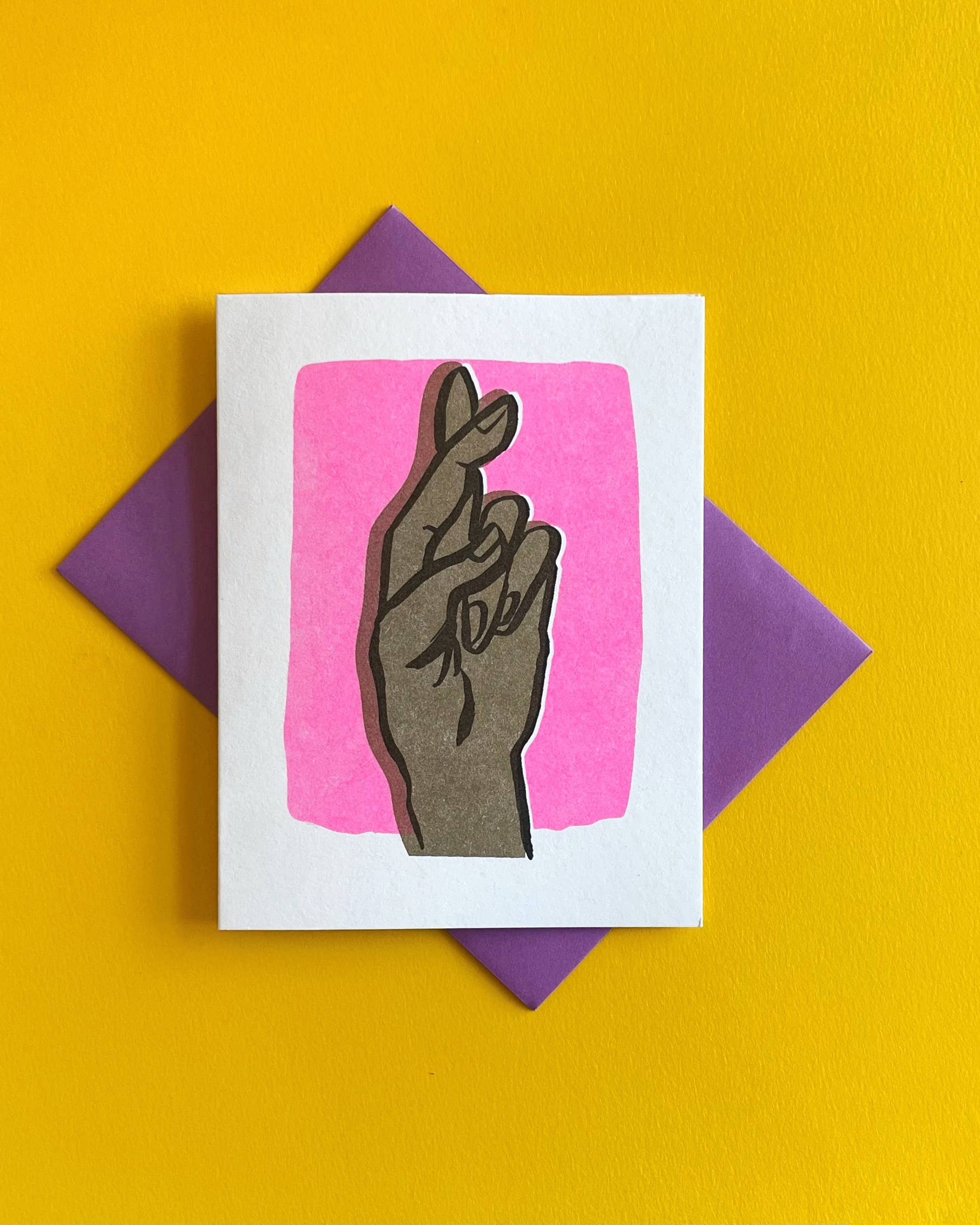 Fingers Crossed Greeting Card