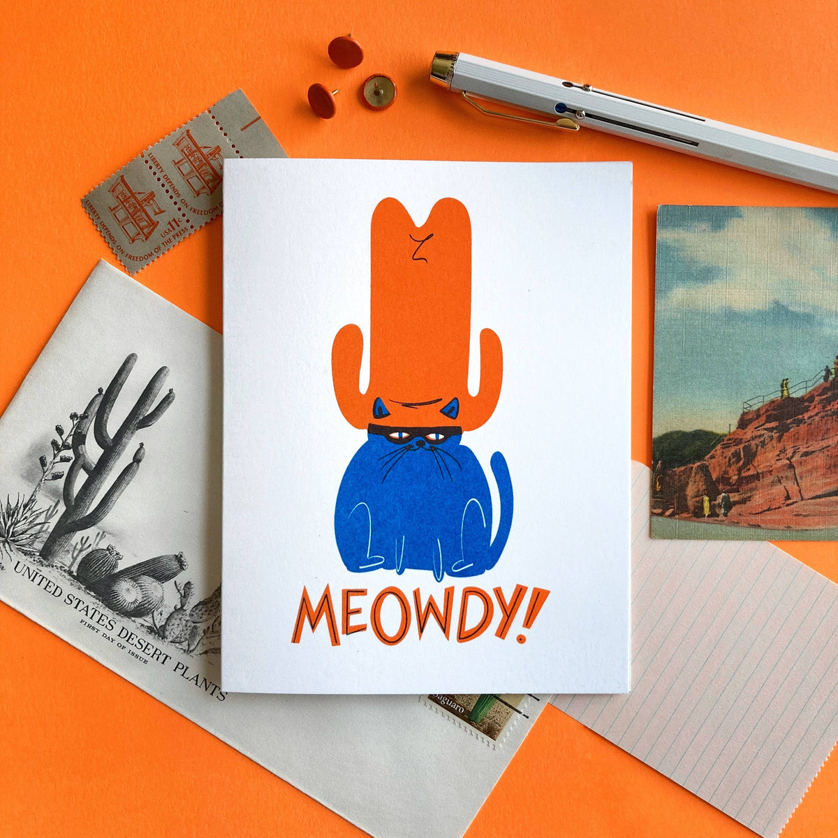 Meowdy Cat Greeting Card