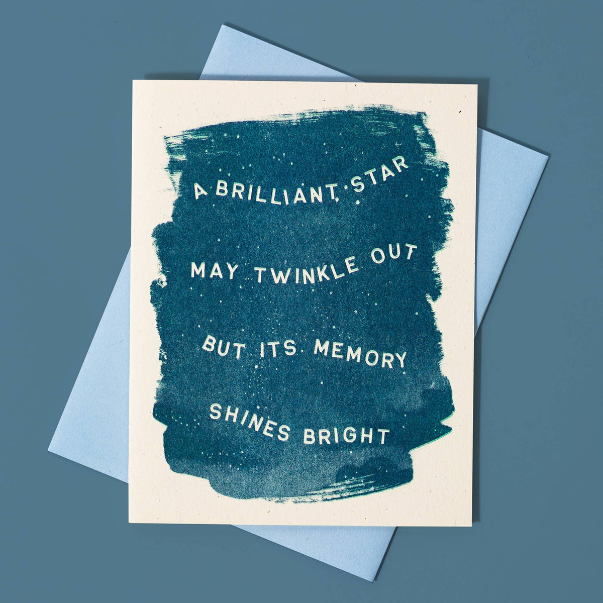 A Brilliant Star May Twinkle Out - Risograph Sympathy Card