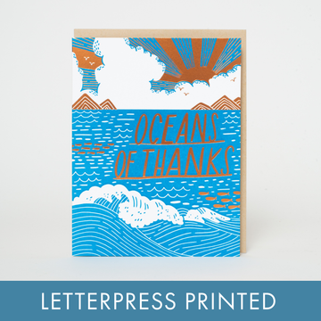 Oceans of Thanks Letterpress Greeting Card
