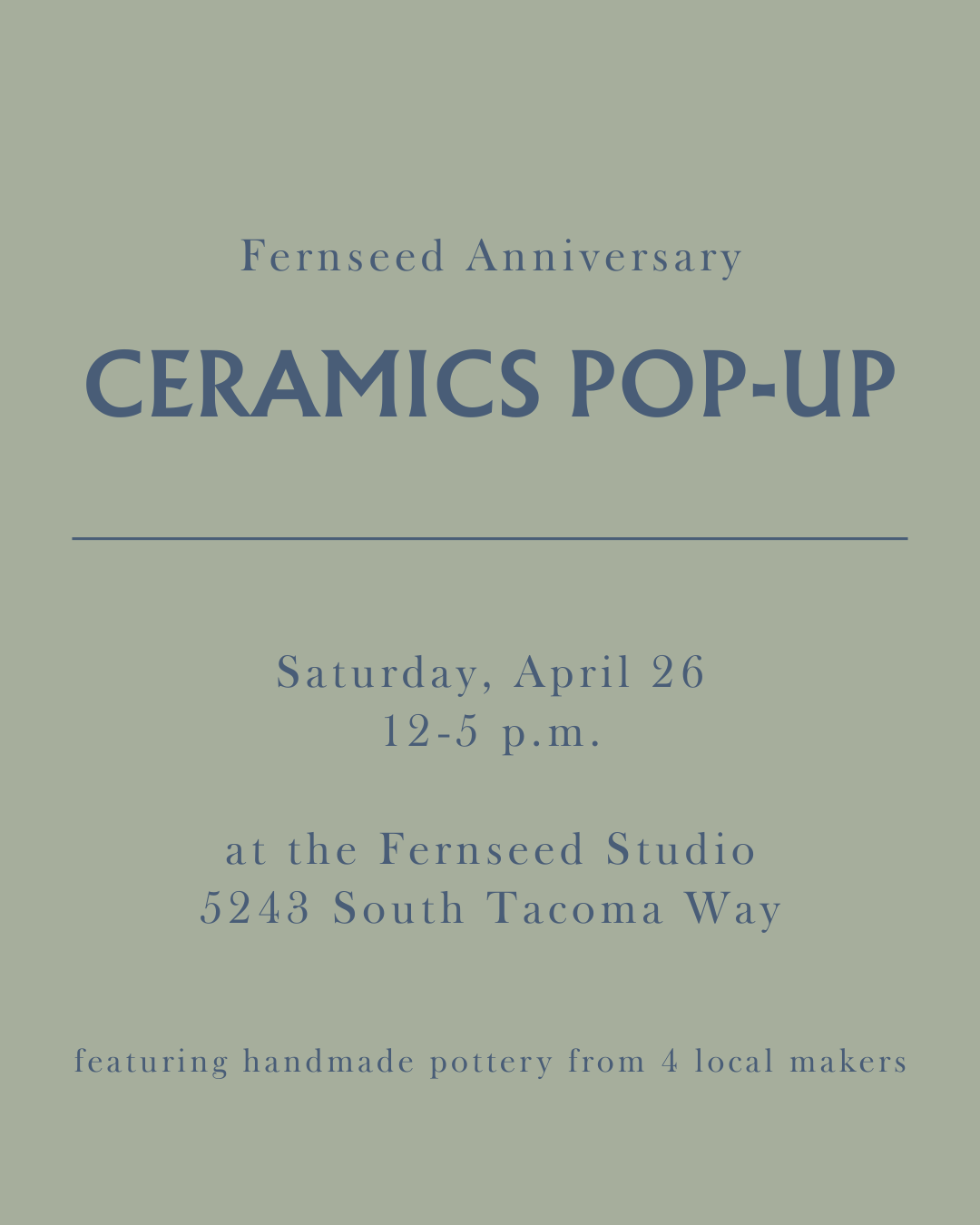 Fernseed Anniversary Ceramics Pop-Up