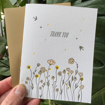Thank you! Wildflowers Letterpress Card