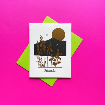 Thanks Wildflower Foil - Letterpress Greeting Card