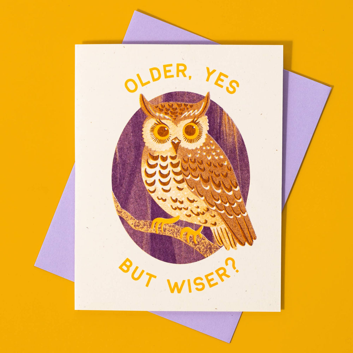 Older Owl - Risograph Birthday Card