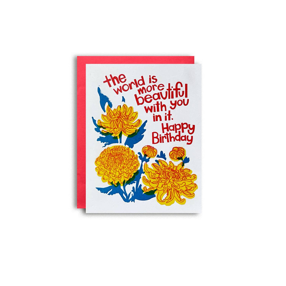 Beautiful Birthday Mums - Letterpress Greeting Card