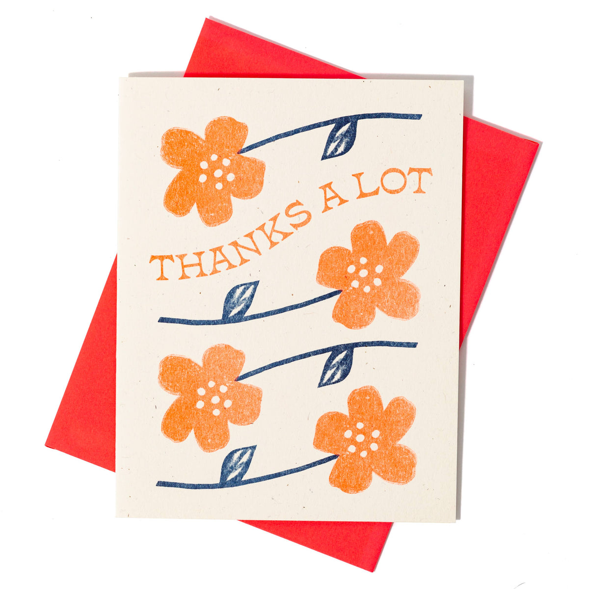 Thanks A Lot Flowers - Risograph Greeting Card