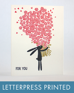 Bunny Flowers Greeting Card