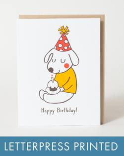 Birthday Hat Dog Greeting Card