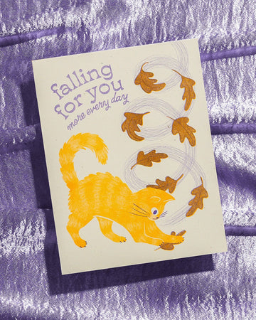 Falling For You - Risograph Greeting Card