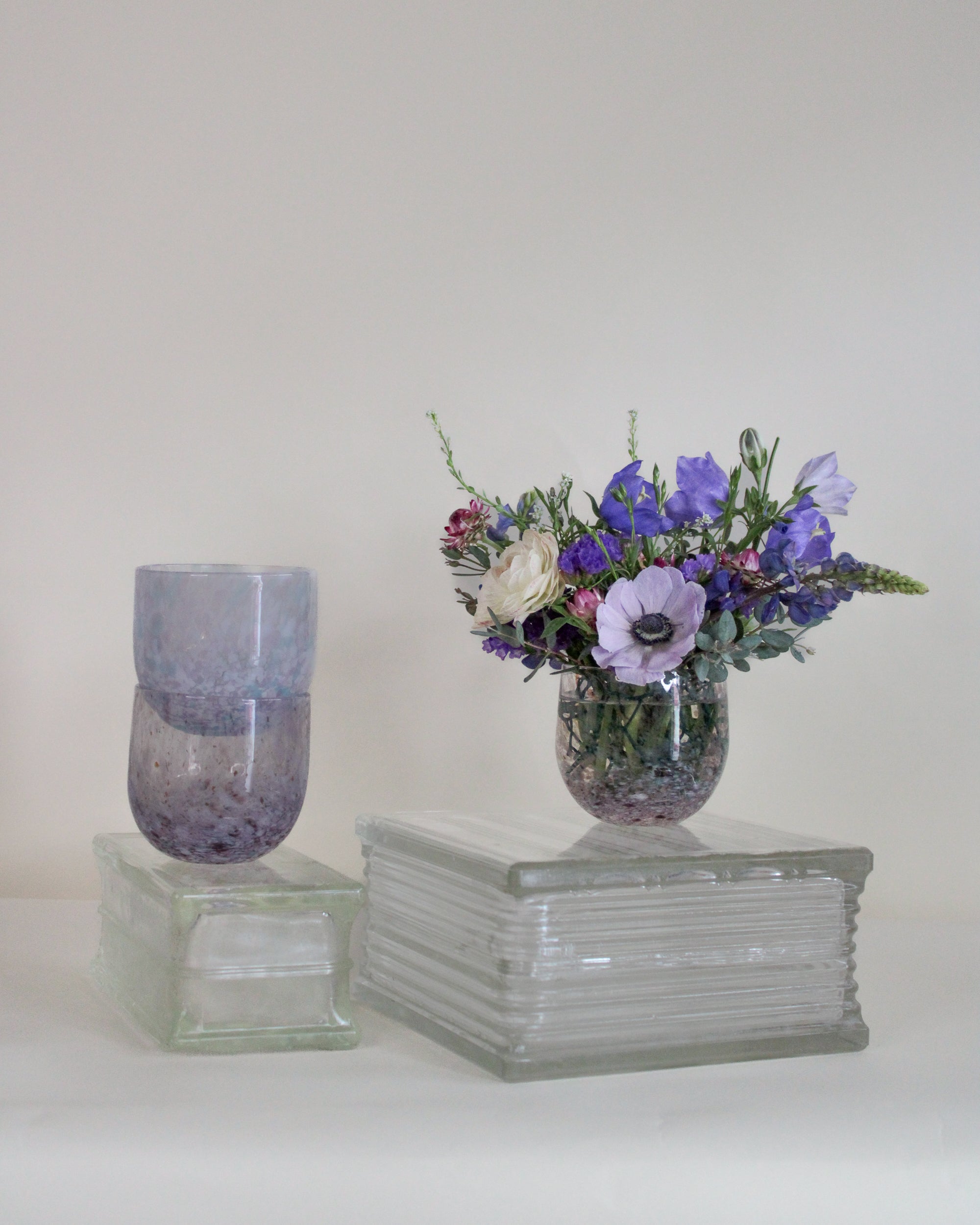 Handmade Blown Glass Vase Arrangement, made in Tacoma