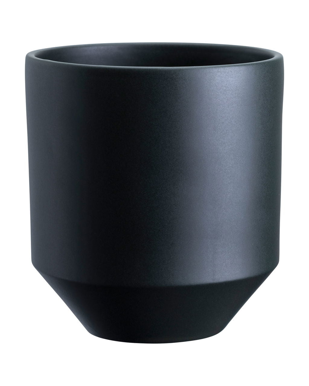 Dark green ceramic planter on a white background