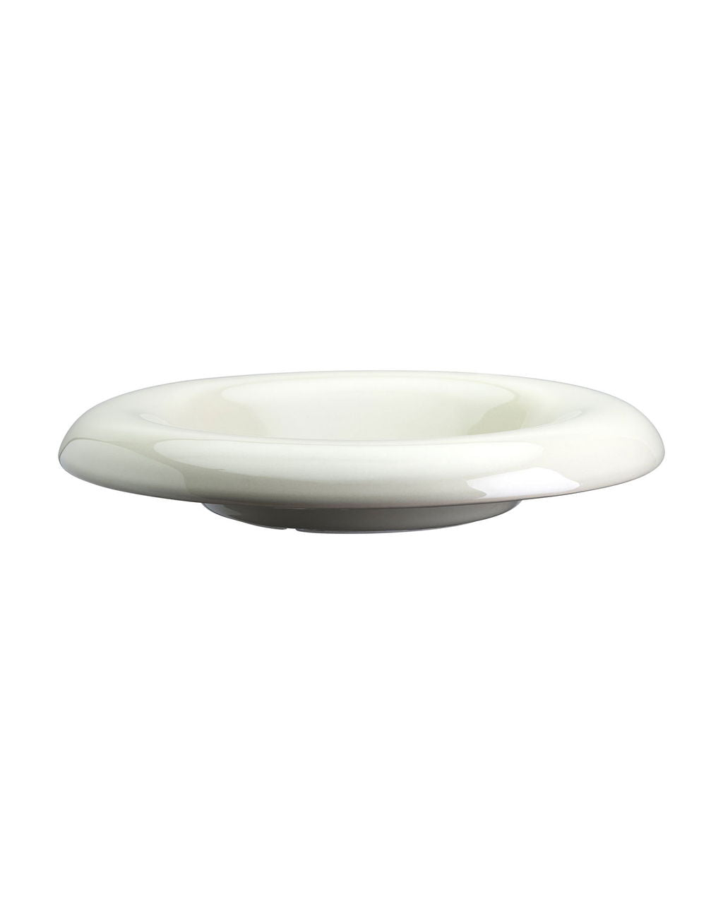 White ceramic saucer on a white background