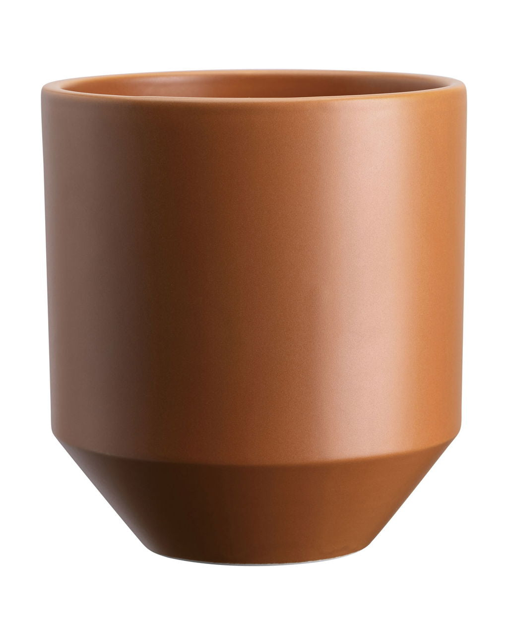 Brown ceramic pot on a white background